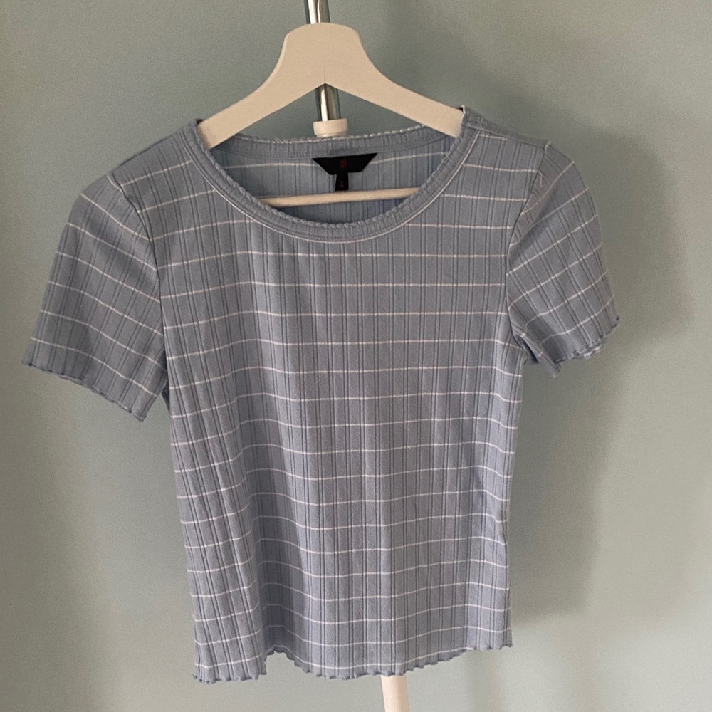 Women's Blue and White Striped Top